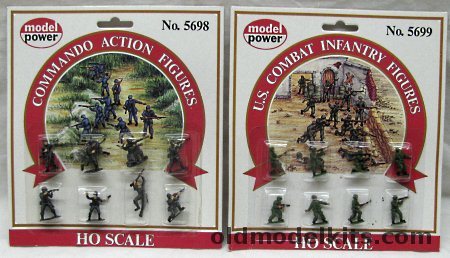 Model Power HO US Combat Infantry Figures - and Commando Action Figures - HO Scale, 5699 5698 plastic model kit